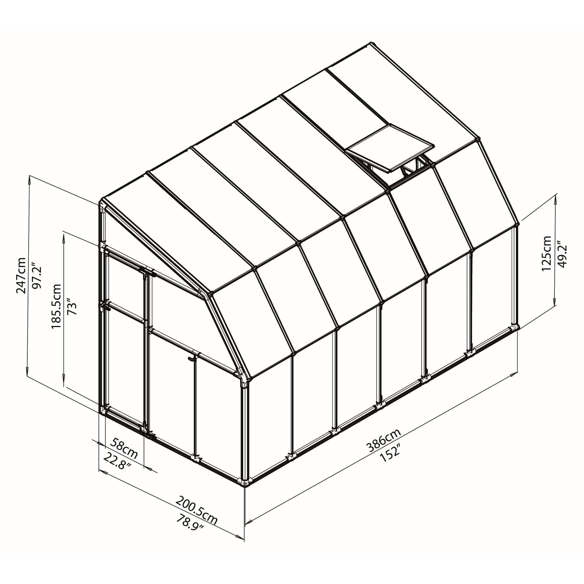Palram - Canopia | Sun Room Six Sunroom Enclosure, Lean To Greenhouse Kit - HG7506