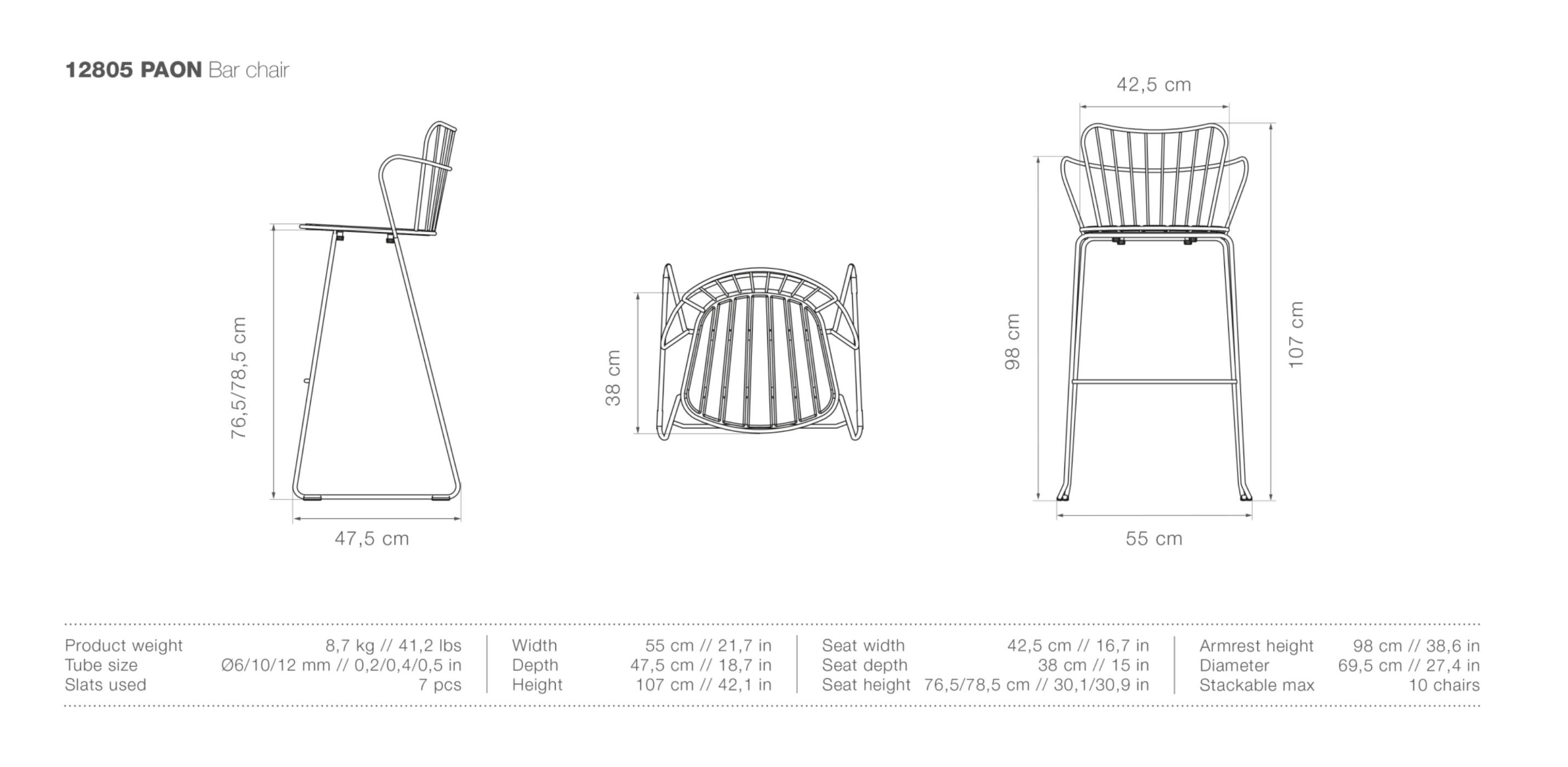 HOUE PAON Outdoor Bar Chair - Procure Décor