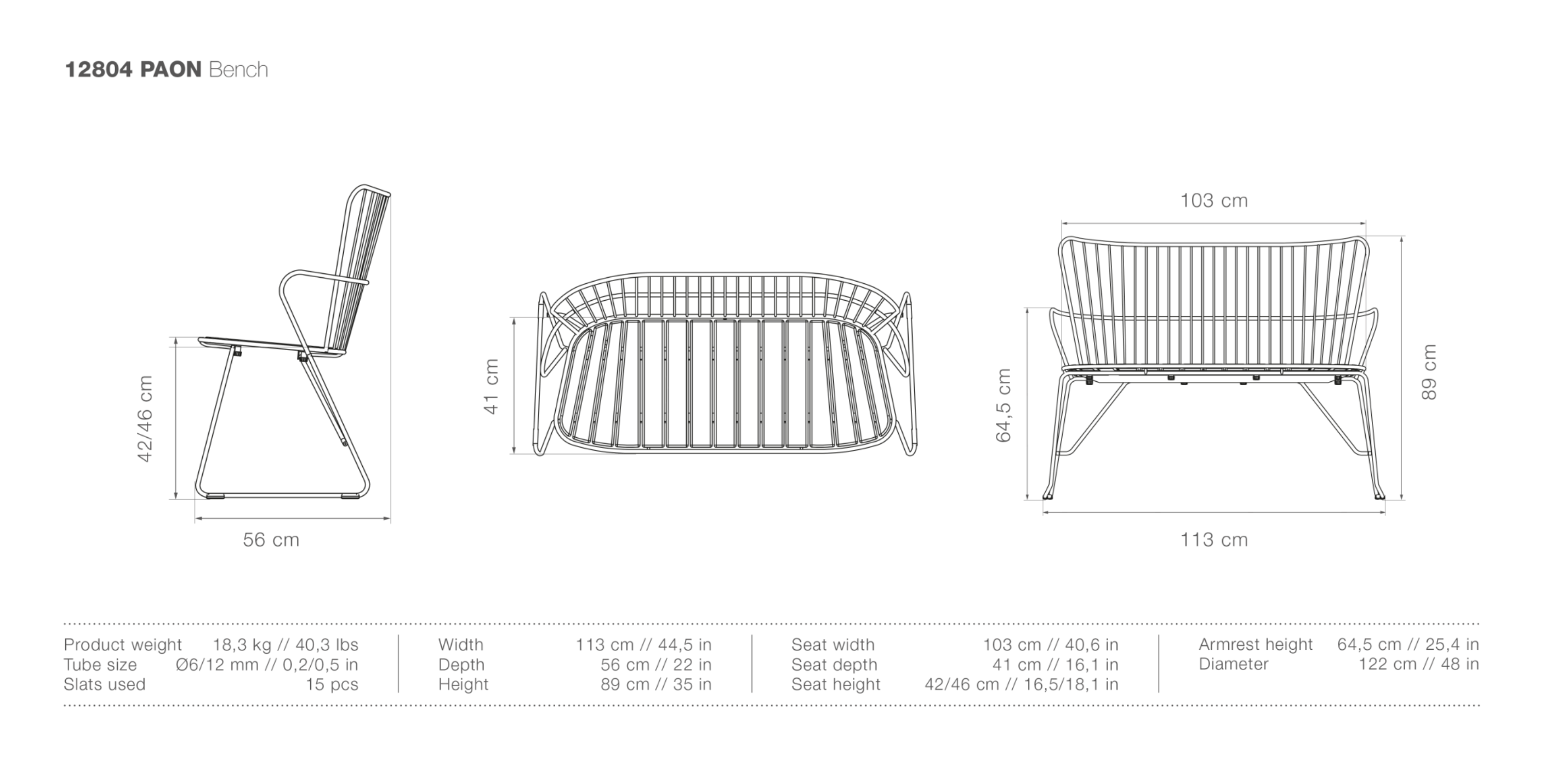 HOUE PAON Outdoor Bench - Procure Décor