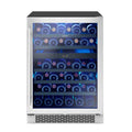 ZEPHYR Brisas Wine Cooler, 24in UC, SS+Gls, Rvs Dr, 2Z in Stainless Steel - BWN24C02AG