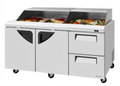 Turbo Air TST-72SD-LRD2-N-SL Super Deluxe Prep Tables - TST-72SD-LRD2-N-SL