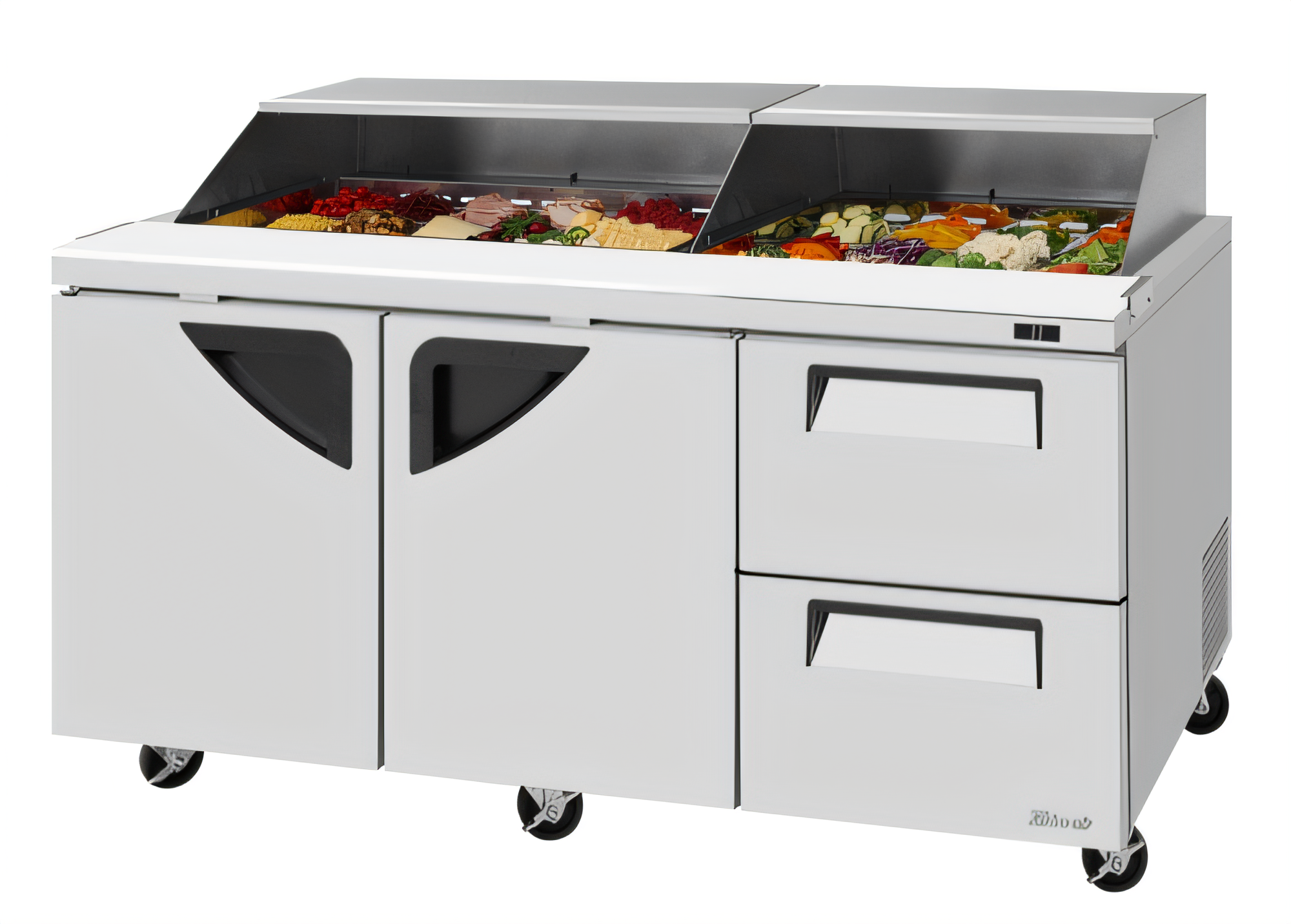 Turbo Air TST-72SD-LRD2-N-SL Super Deluxe Prep Tables - TST-72SD-LRD2-N-SL