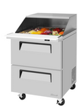 Turbo Air TST-28SD-12-D2-N-SL Super Deluxe Refrigerated Prep Tables - TST-28SD-12-D2-N-SL