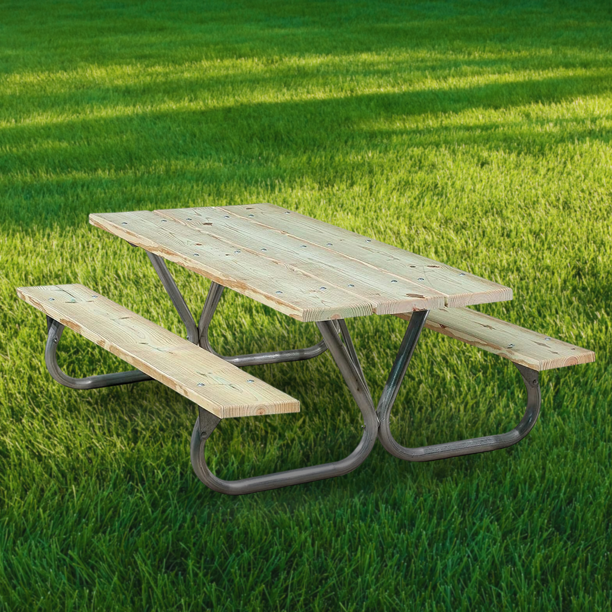 Pilot Rock 6' or 8' Outdoor Steel Non Tip Picnic Table Legs Kit (Frame Only) - 253215
