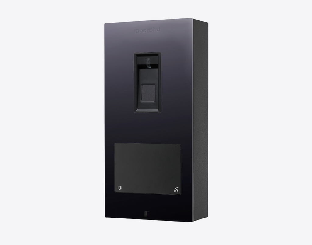 DoorBird A1122 Surface-Mount IP Access Control Device Fingerprint 50 in Titanium-Finish as PVD Coating, Stainless Steel V4A, High-Gloss Polished - 423912205