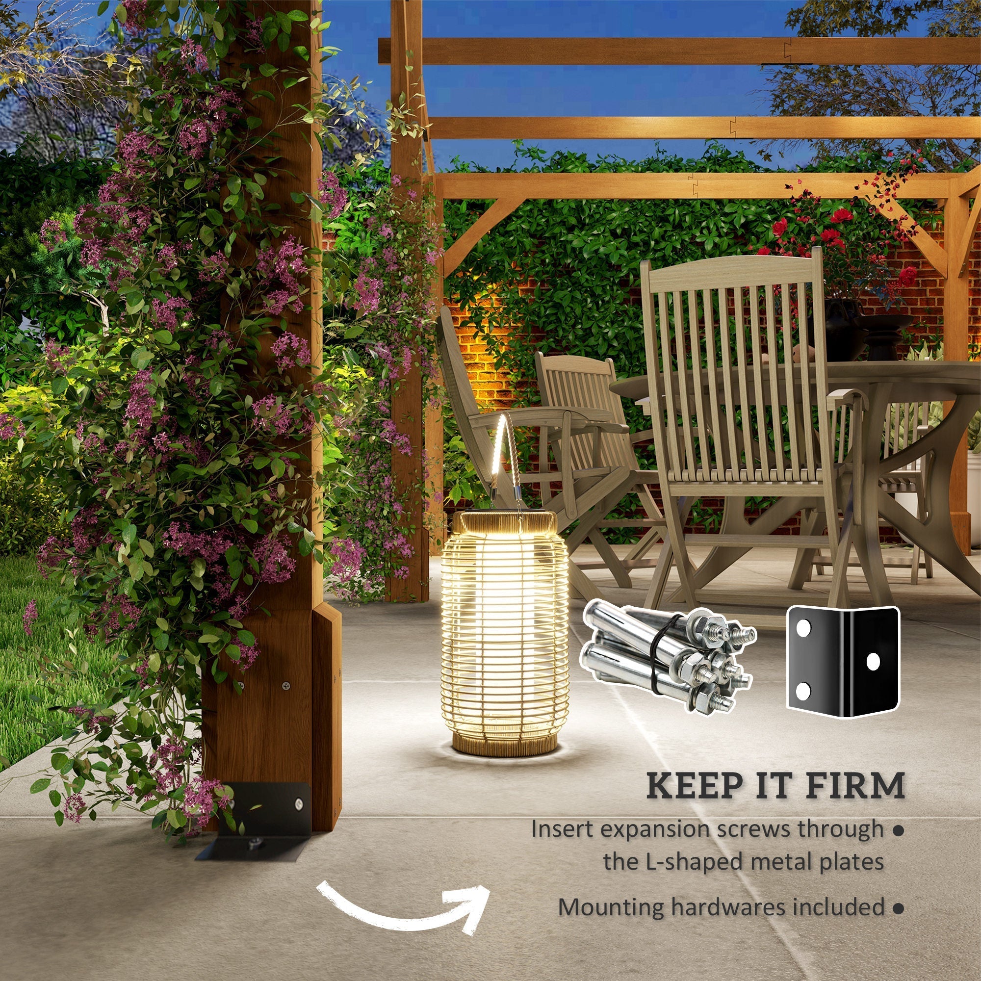 Outsunny 20' x 10' Wood Pergola with Sturdy Grape Trellis for Climbing Plants, Dark Brown - 84C-576V01DR