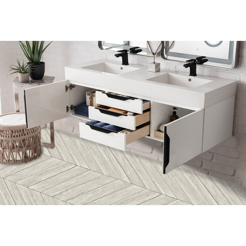 James Martin Vanities Mercer Island 59" Double Vanity - 389-V59D-AGR-G-DGG