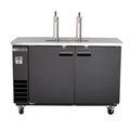 Maxx Cold Dual Tower Beer Dispenser, 61"W, 14.2 cu. ft., 2 Barrels/Kegs (402L) Storage Capacity, in Black with Stainless Steel Top - MXBD60-2BHC