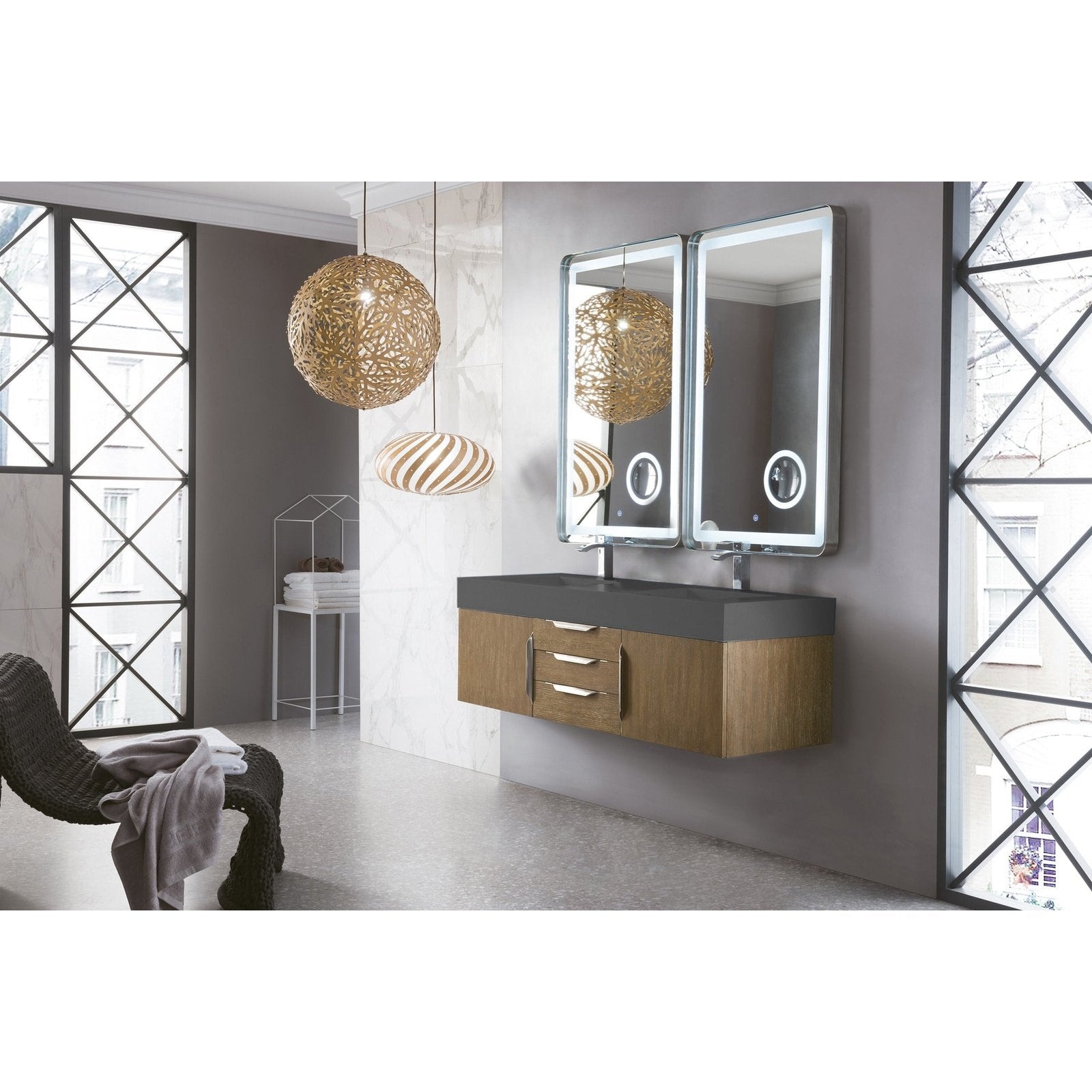 James Martin Vanities Mercer Island 59" Double Vanity - 389-V59D-AGR-G-DGG