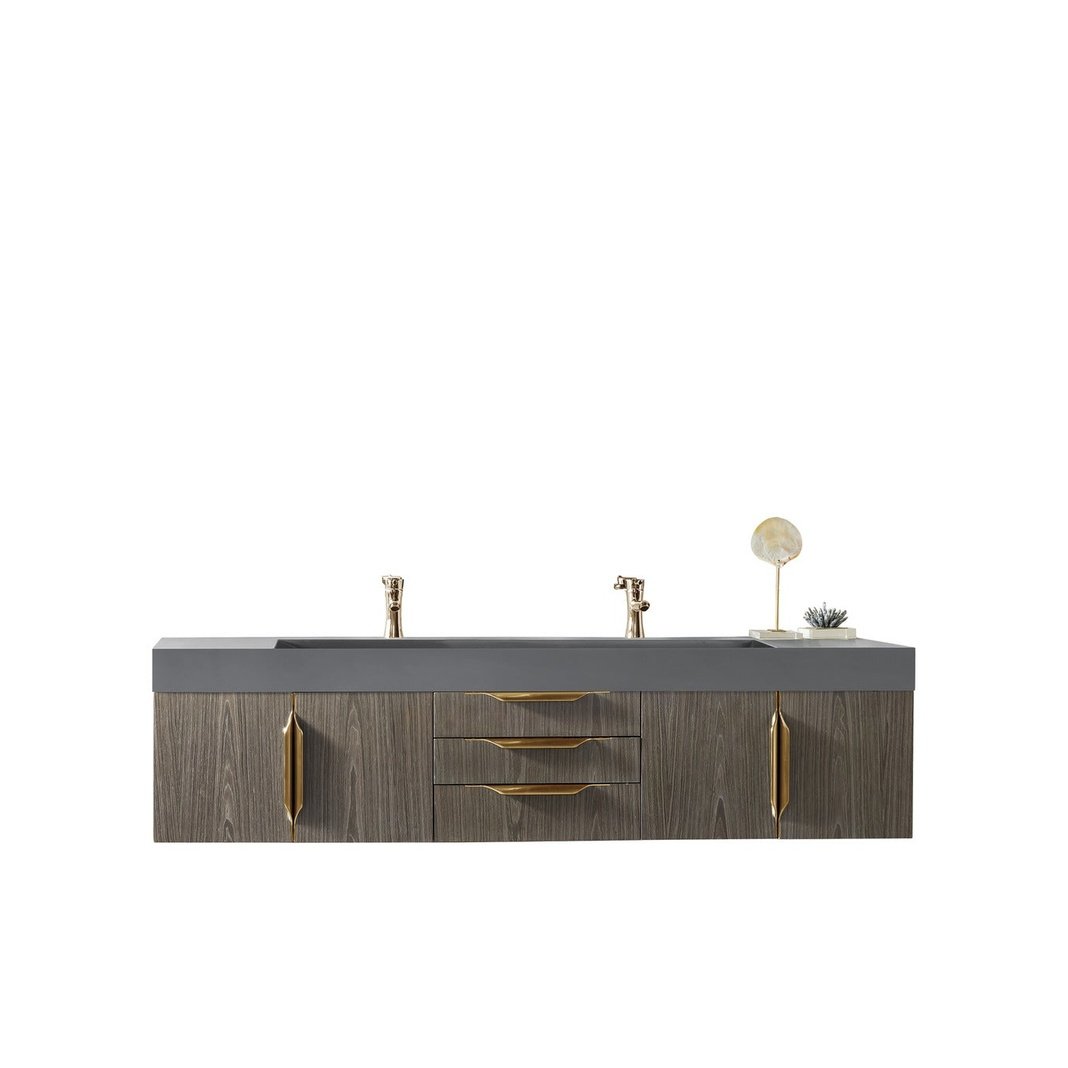 James Martin Vanities Mercer Island 72" Double Vanity - 389-V72D-AGR-G-DGG
