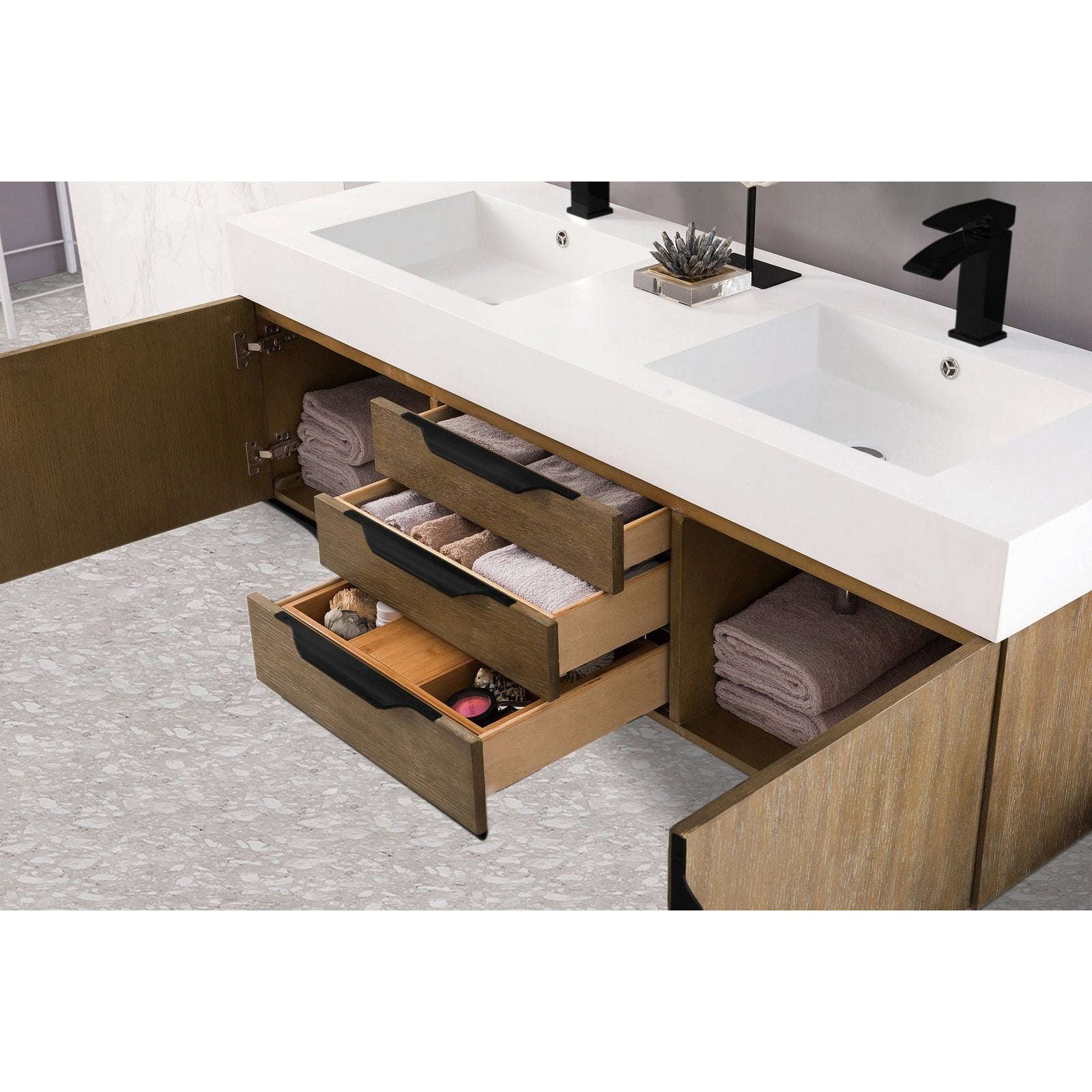 James Martin Vanities Mercer Island 59" Double Vanity - 389-V59D-AGR-G-DGG