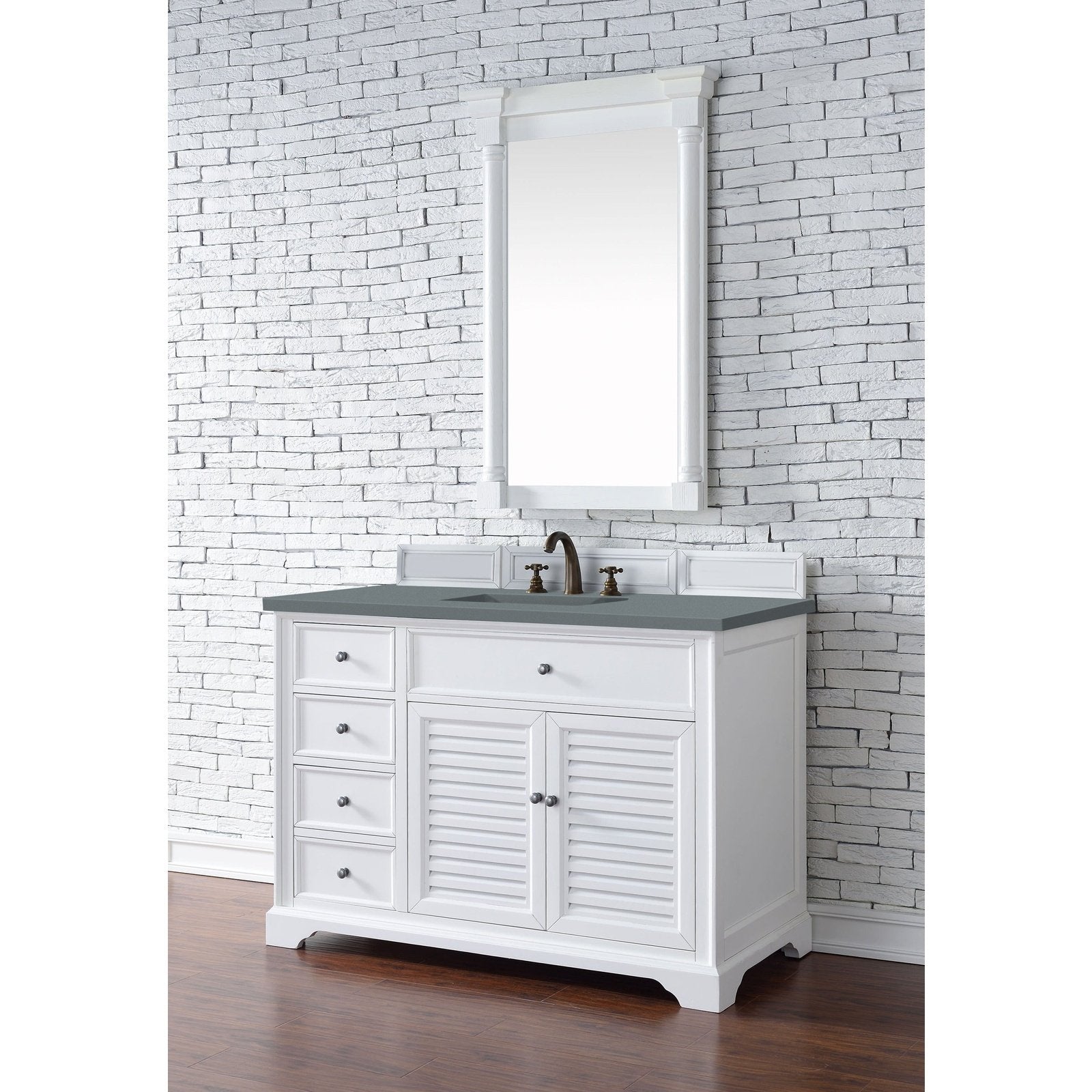 James Martin Vanities Savannah 48" Bright White Single Vanity - 238-104-V48-BW-3AF