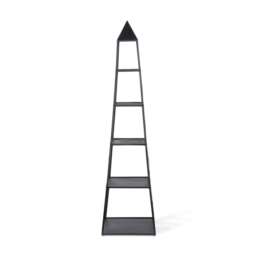 Park Hill Collection Stackable Antique Black Obelisk - Versatile Iron Display Shelf with Unique Tiers for Stylish Storage - EGG30253