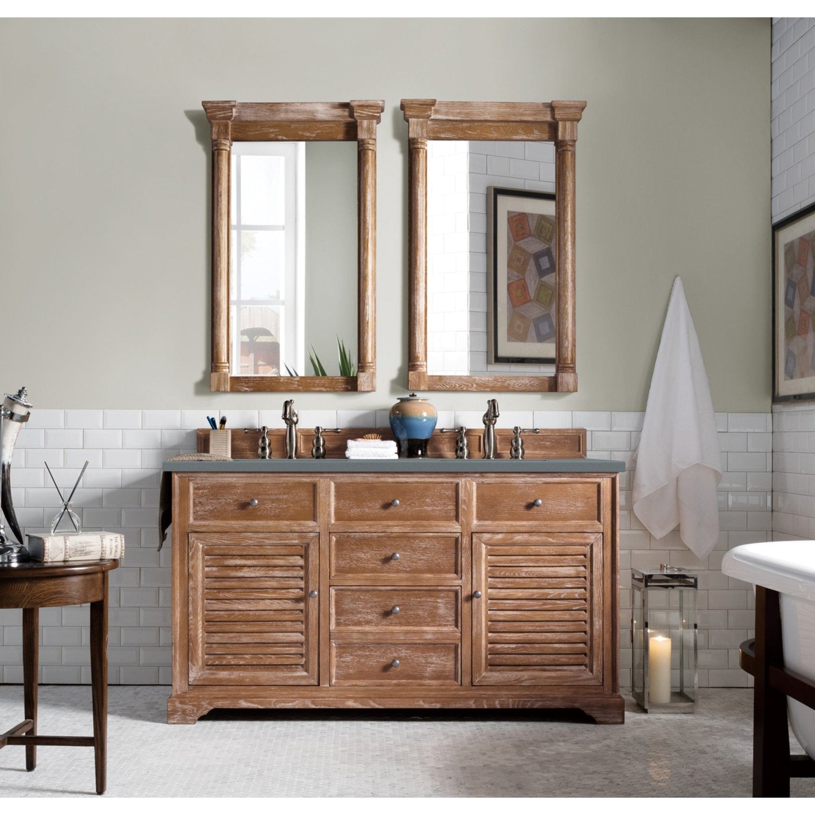 James Martin Vanities Savannah 60" Driftwood Double Vanity - 238-104-5611-3AF