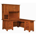 QW Amish Freemont Mission 66"x80" L-Shape Desk with Optional Hutch - 126N-FMRD32