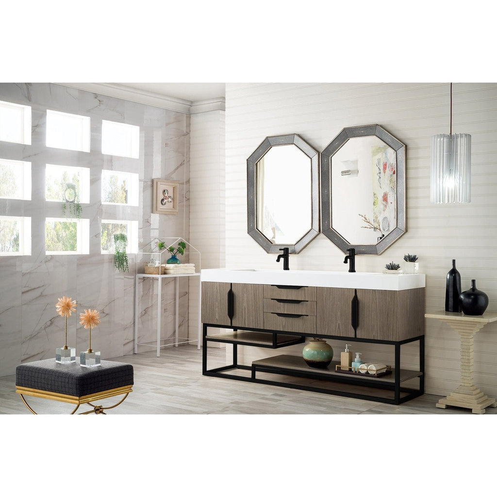 James Martin Vanities Columbia 72" Double Vanity - 388-V72D-AGR-MB-DGG