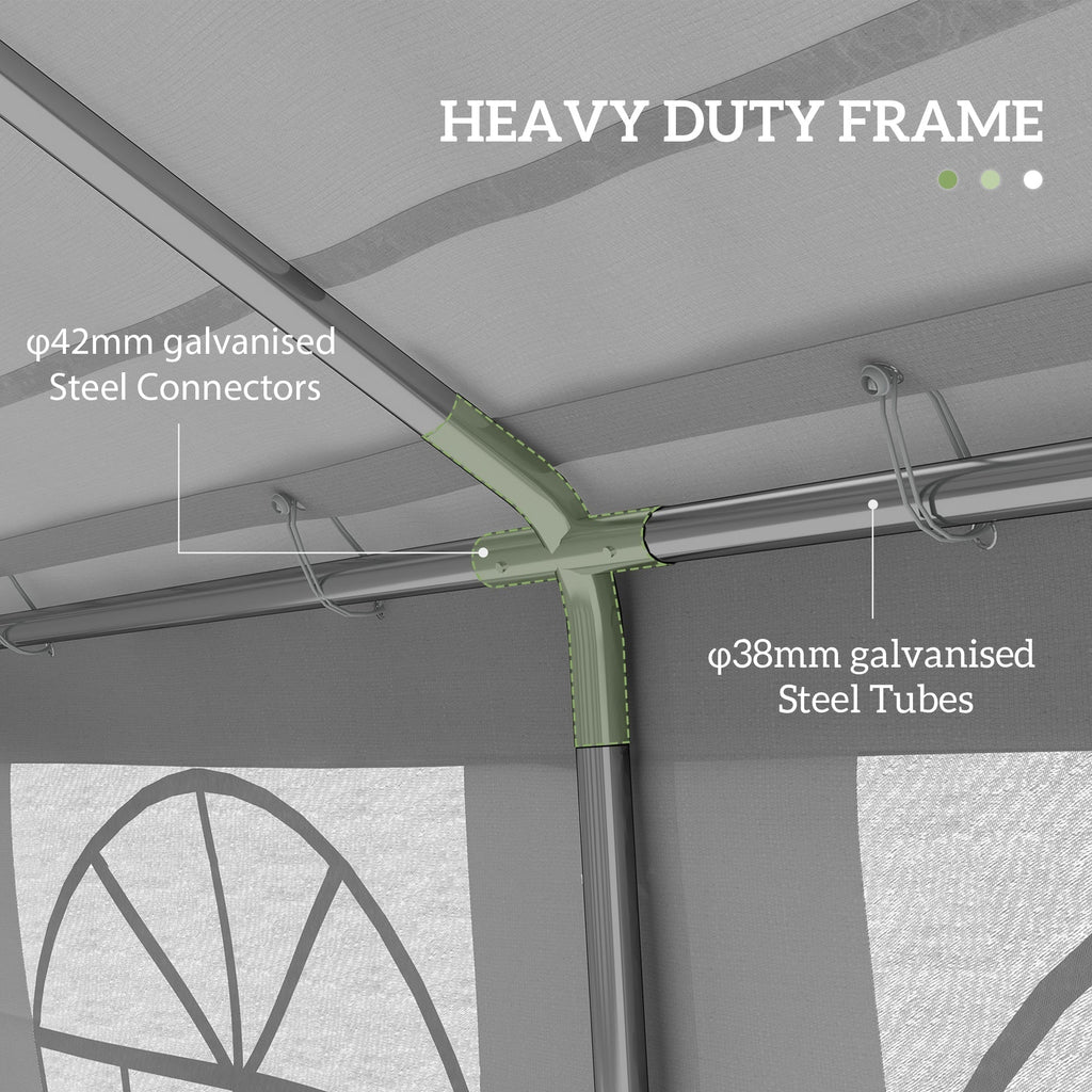 Outsunny 20' x 32' Heavy Duty Party Tent with Removable Sidewalls & Double Doors, White - 100110-047W