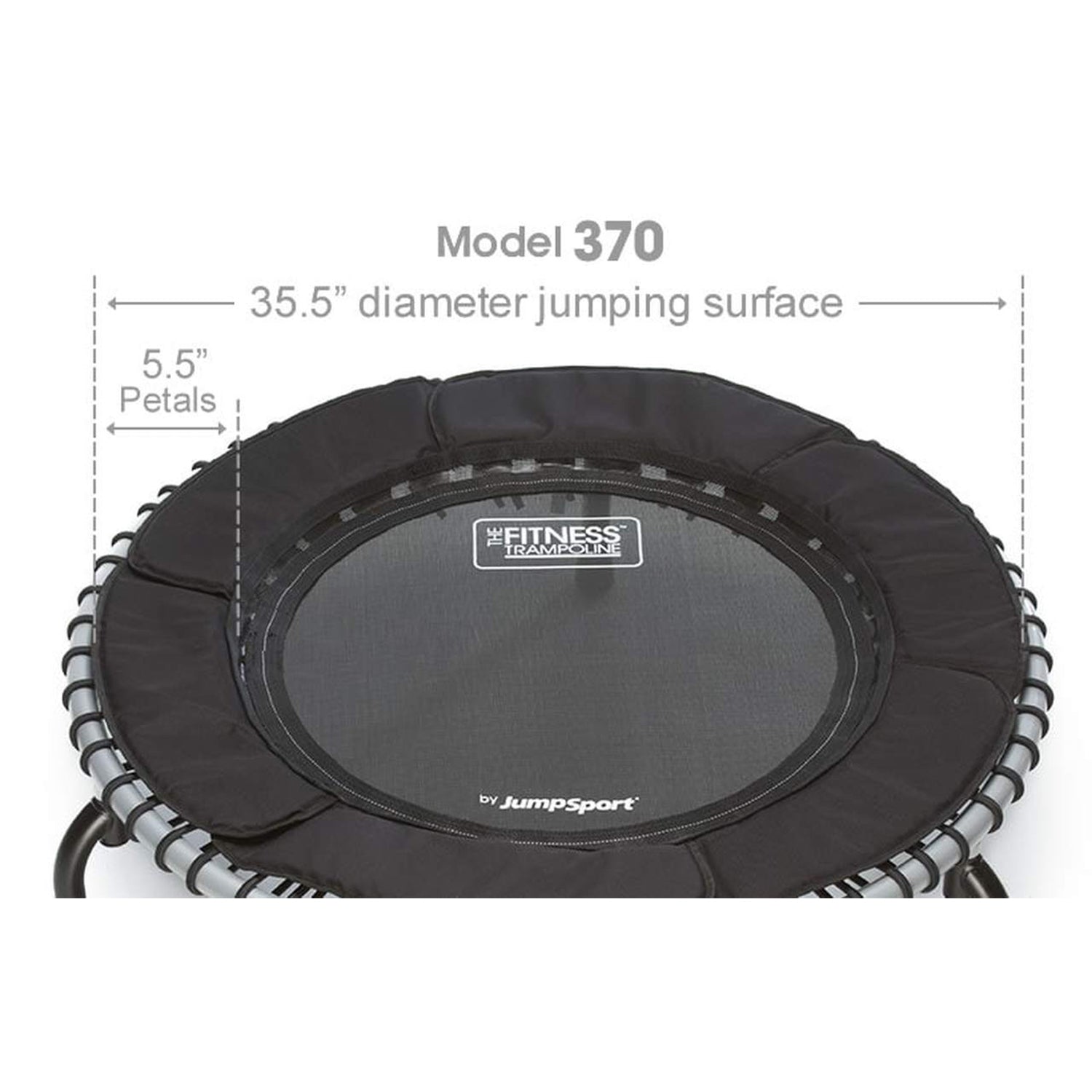 Disc-O-Bed JumpSport 370 Indoor Lightweight 39-Inch Heavy Duty Fitness Trampoline, Black - 250169