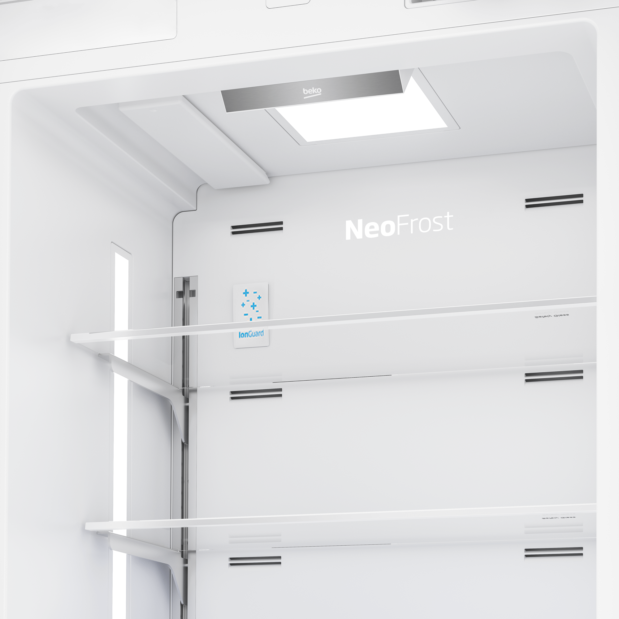 BEKO 30" Freezer Bottom Built-In Refrigerator with Auto Ice Maker and Internal Water Dispenser White - BBBF3019IMWE