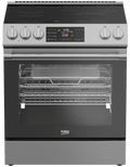 BEKO SLER30524SS 30 Inch Slide-In Electric Range with Convection Oven and Smooth Glass Cooktop in Stainless Steel