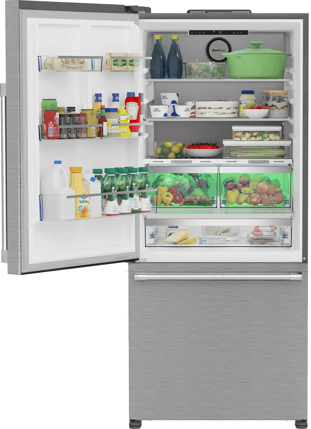 BEKO 30" Bottom Freezer Refrigerator with HarvestFresh in Stainless Steel - BFBD30216SSL