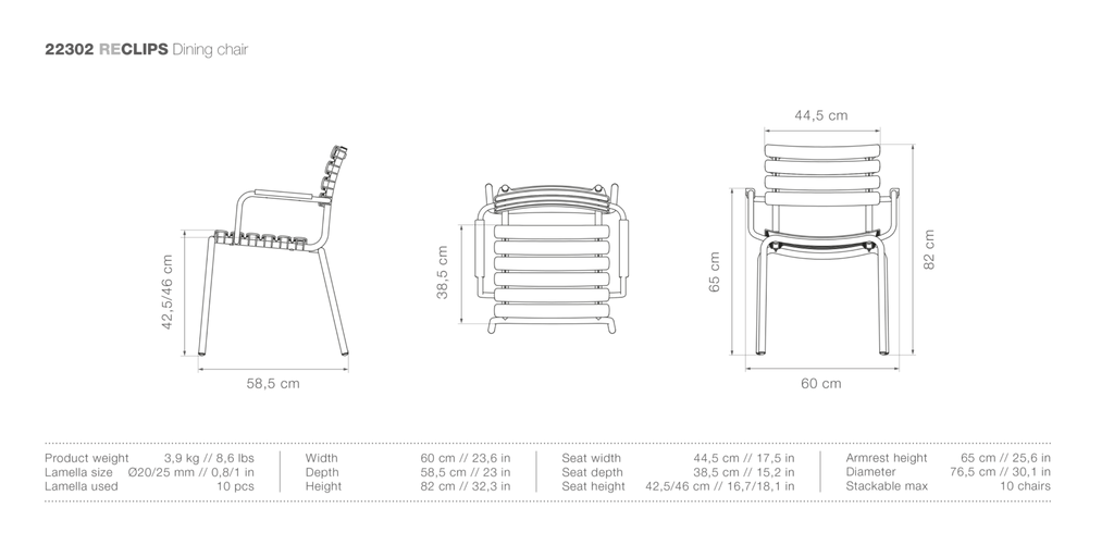 HOUE ReCLIPS Outdoor Dining Chair - Procure Décor