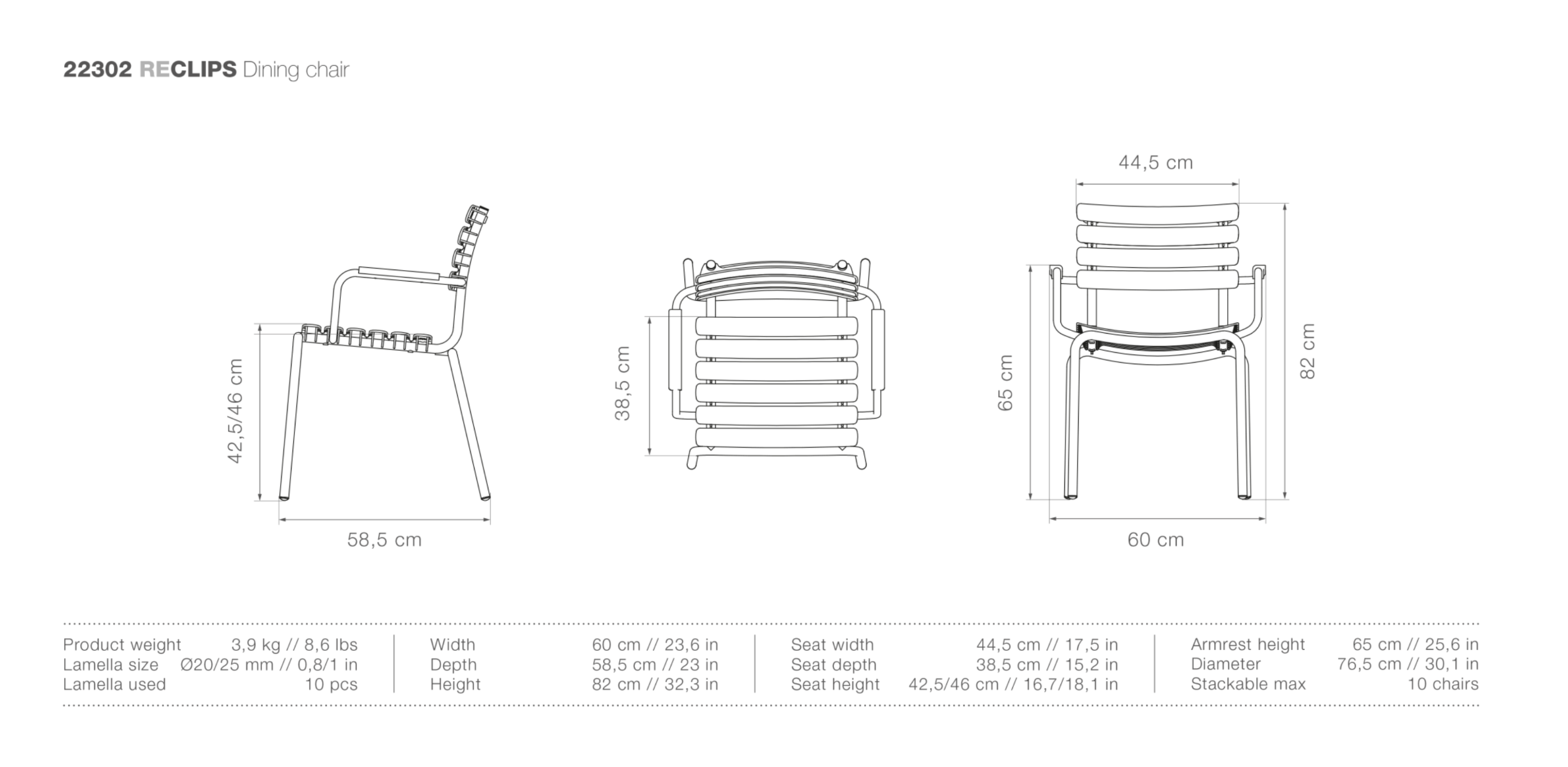 HOUE ReCLIPS Outdoor Dining Chair - Procure Décor