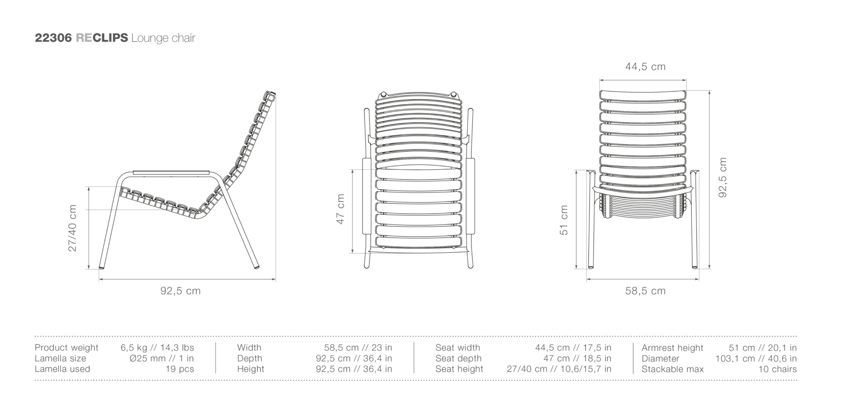 HOUE ReCLIPS Outdoor Lounge Chair - Procure Décor