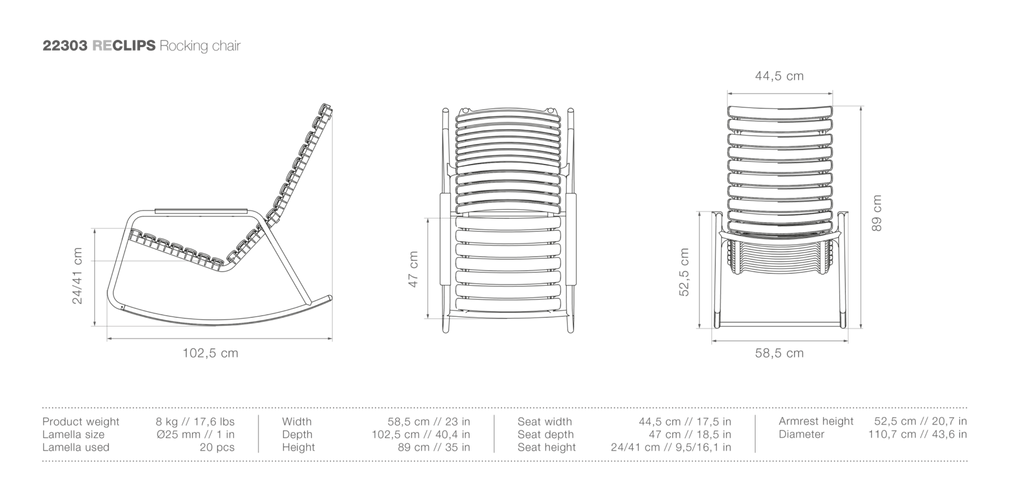 HOUE ReCLIPS Outdoor Rocking Chair - Procure Décor