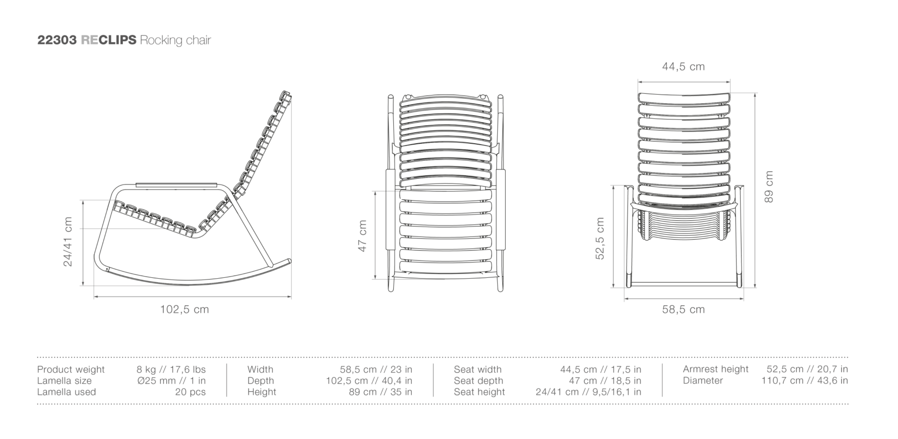 HOUE ReCLIPS Outdoor Rocking Chair - Procure Décor