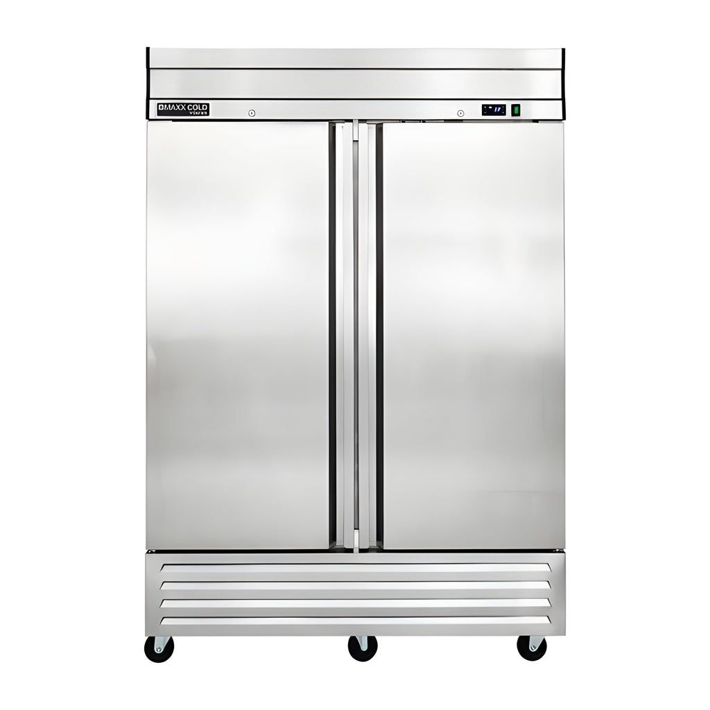 Maxx Cold V-Series 2 Door Reach-In Refrigerator, Bottom Mount, in Stainless Steel - - MVR-49FDHC