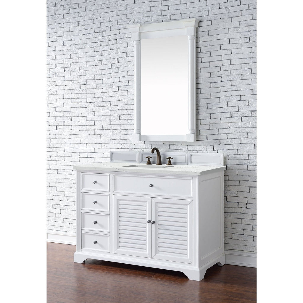 James Martin Vanities Savannah 48" Bright White Single Vanity - 238-104-V48-BW-3AF