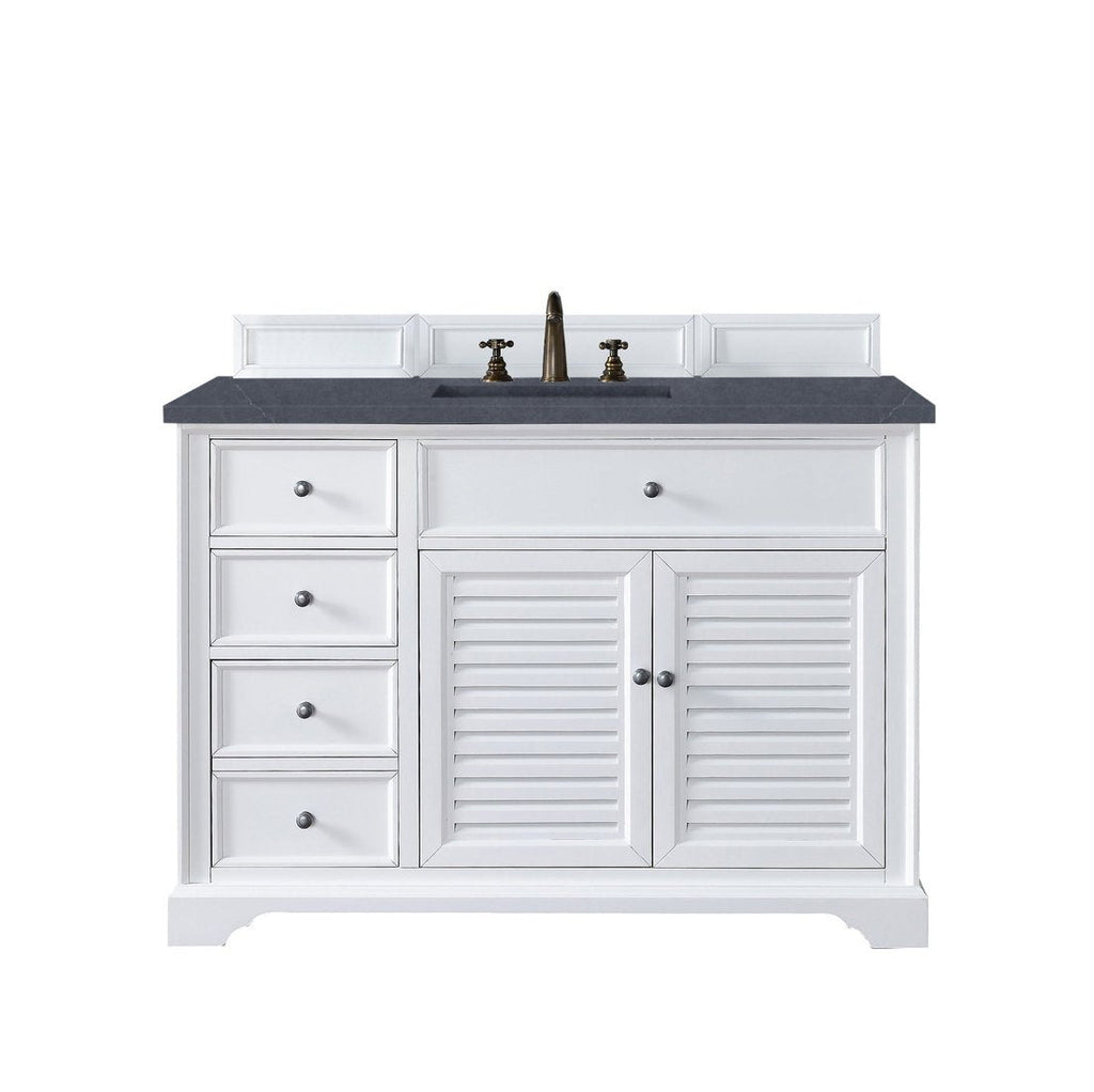 James Martin Vanities Savannah 48" Bright White Single Vanity - 238-104-V48-BW-3AF