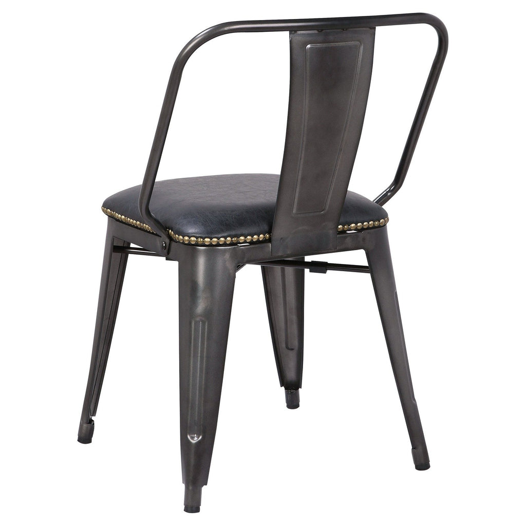 New Pacific Direct Brian PU Leather Metal Side Chair, (Set of 4)  - 9300030-240