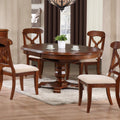 Sunset Trading Andrews 48" Round or 66" Oval Butterfly Leaf Extendable Dining Table | Chestnut Brown | Seats 6 -  DLU-ADW4866-CT