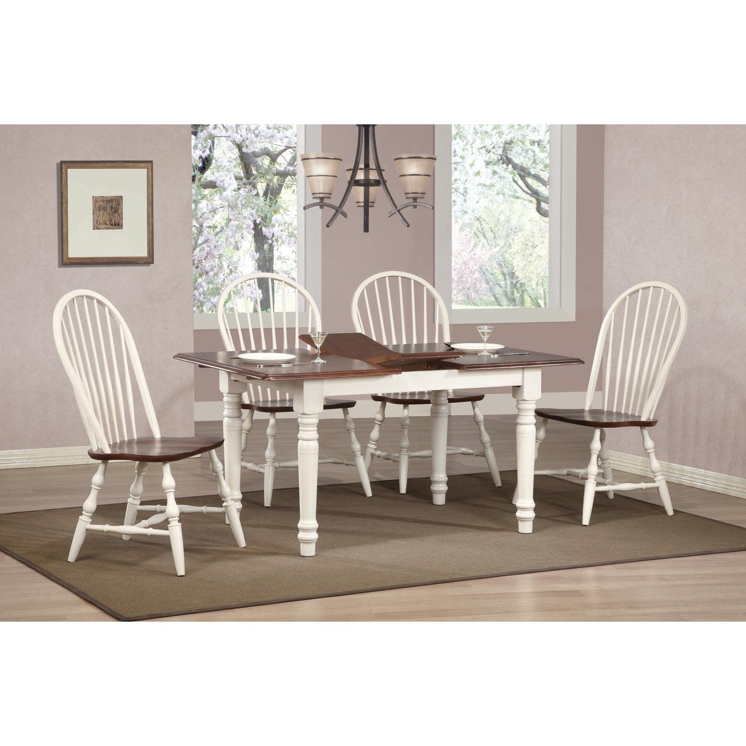 Sunset Trading Andrews 5 Piece 48-60" Rectangular Extendable Dining Set - DLU-TLB3660-C30-AW5PC