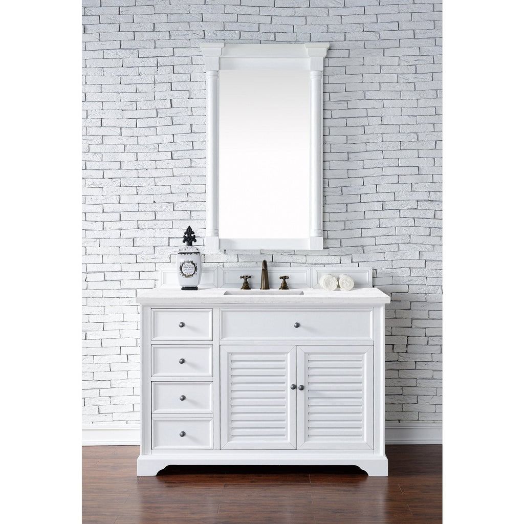 James Martin Vanities Savannah 48" Bright White Single Vanity - 238-104-V48-BW-3AF