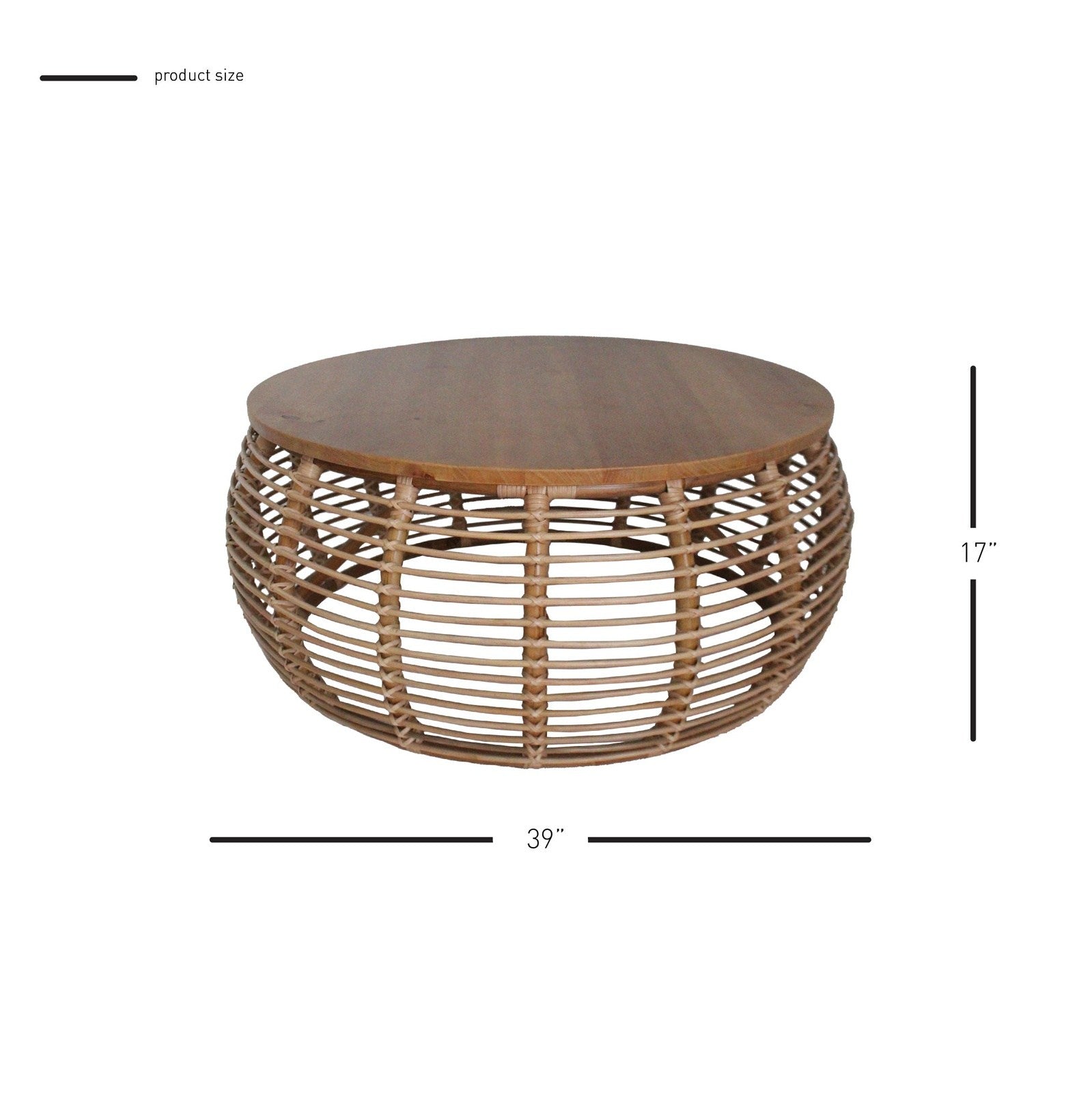 New Pacific Direct Iris Rattan Round Coffee Table -  4900018