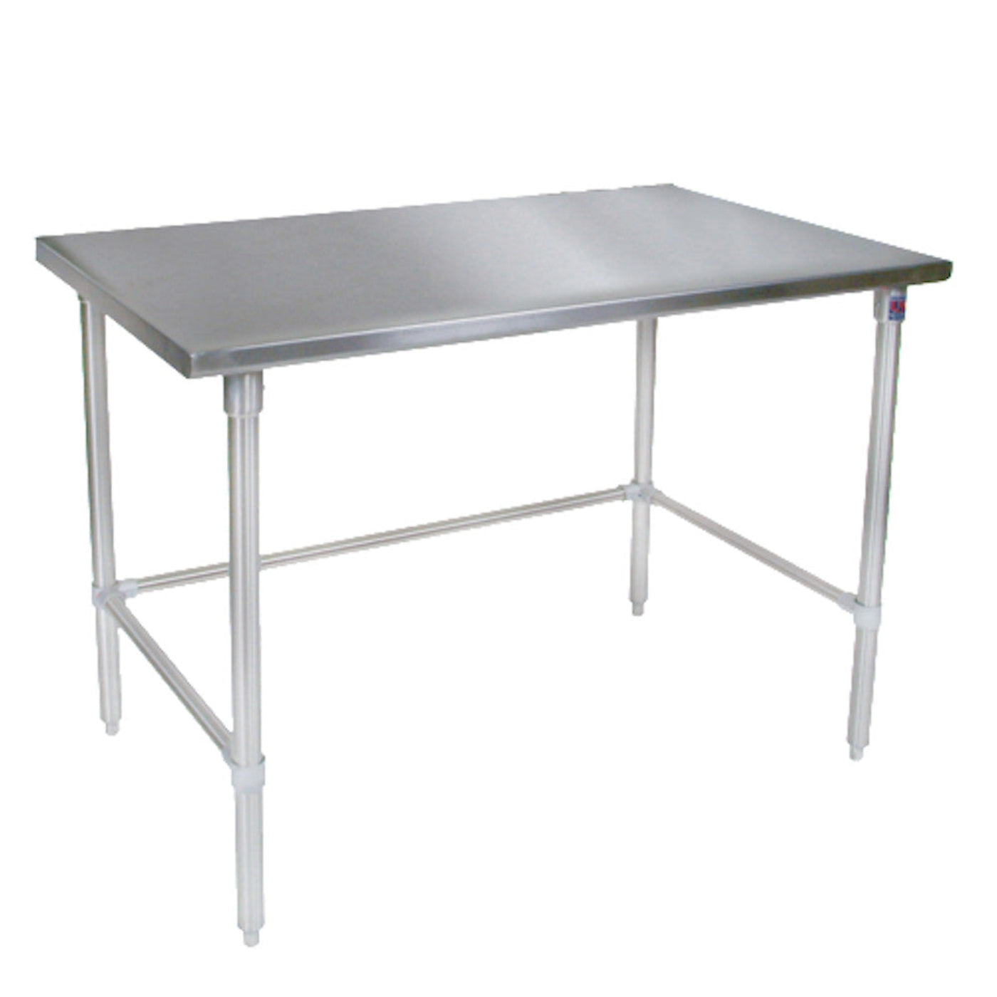John Boos ST6-3072SBK Open Base 72" W x 30" D Stainless Steel Work Table - JBST63072SBK