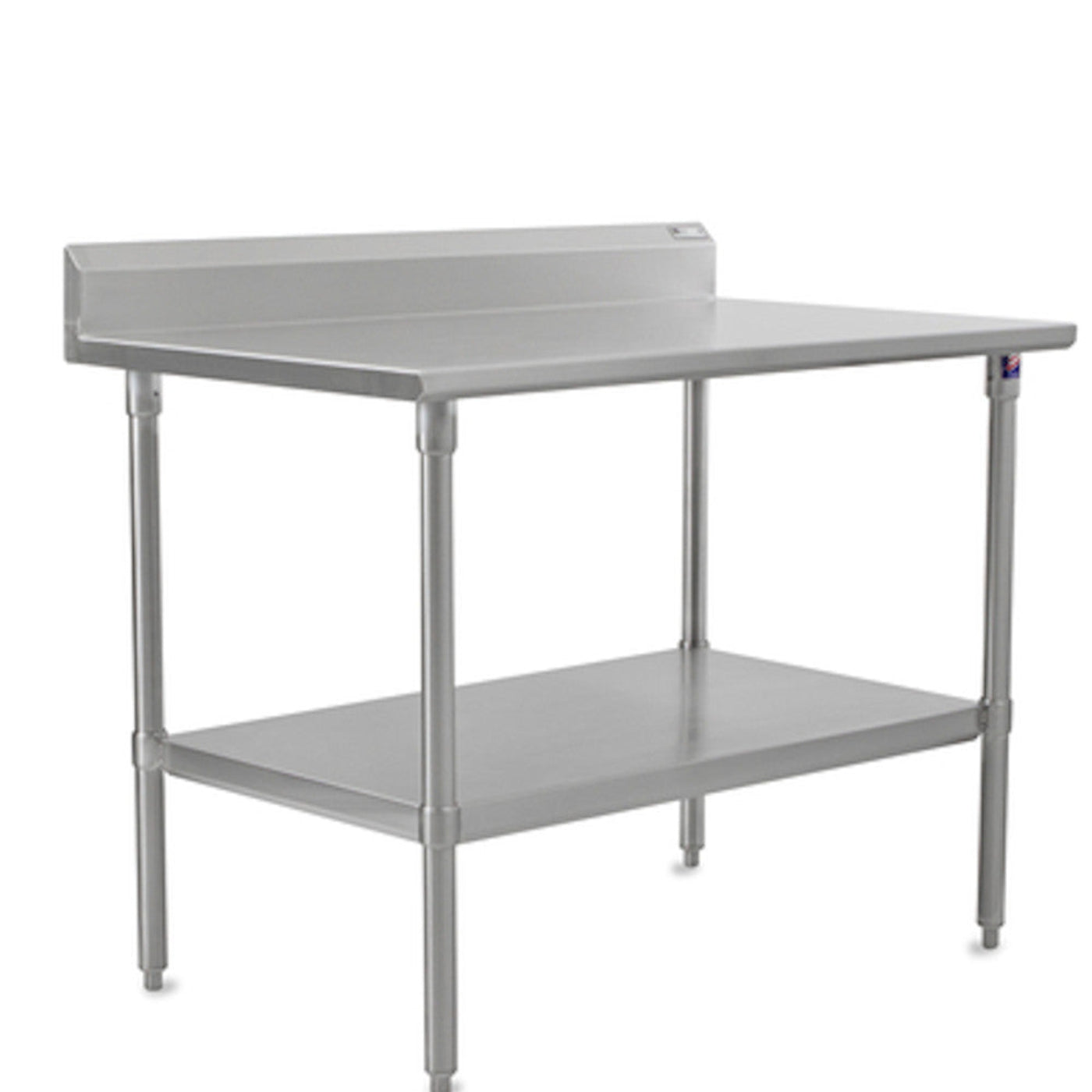 John Boos ST6R5-3030SSK 30" W x 30" D Stainless Steel Work Table, 5" Backsplash - JBST6R53030SSK