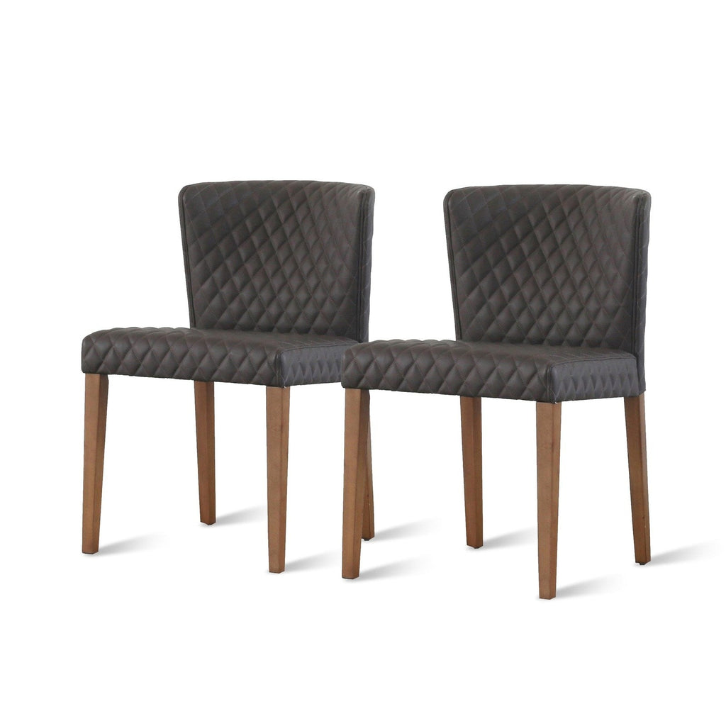 New Pacific Direct Albie Diamond Stitching PU Leather Chair, (Set of 2)  - 3900047-401