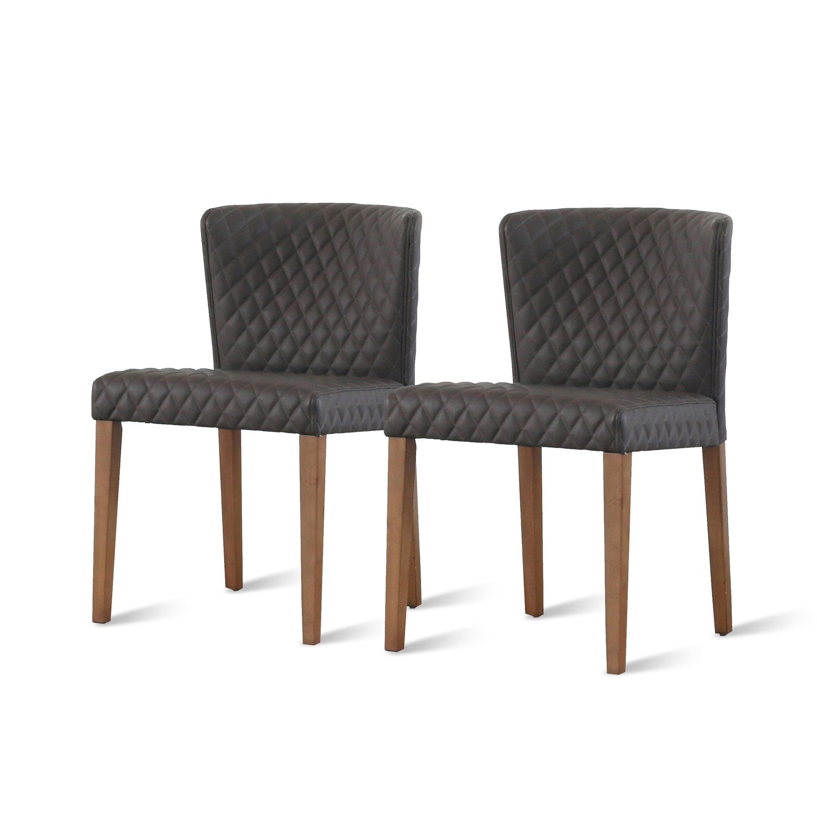 New Pacific Direct Albie Diamond Stitching PU Leather Chair, (Set of 2)  - 3900047-401