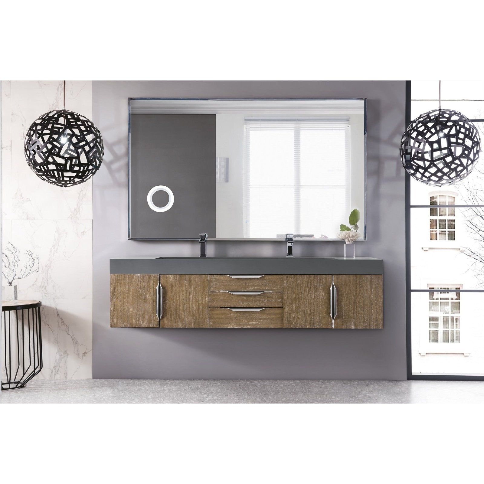 James Martin Vanities Mercer Island 72" Double Vanity - 389-V72D-AGR-G-DGG
