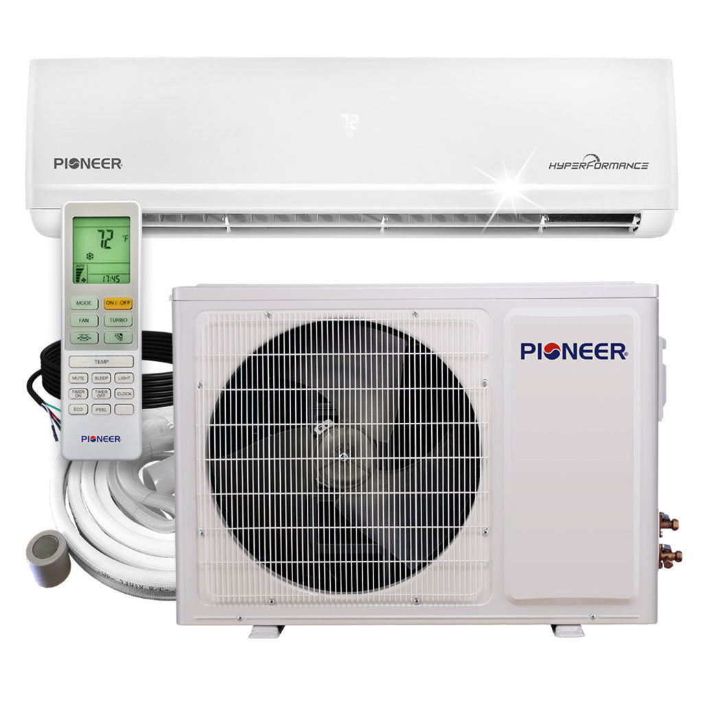 Pioneer Hyperformance 9,000 BTU 25.5 SEER2 Ductless Mini Split Inverter++ Wi-Fi Enabled Air Conditioner Hyper Heat Pump Full Set 230V - WYF009GHFI25RH-10