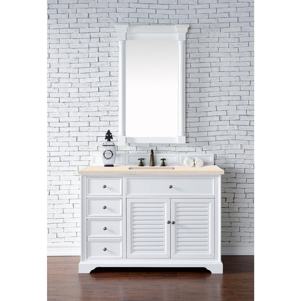 James Martin Vanities Savannah 48" Bright White Single Vanity - 238-104-V48-BW-3AF