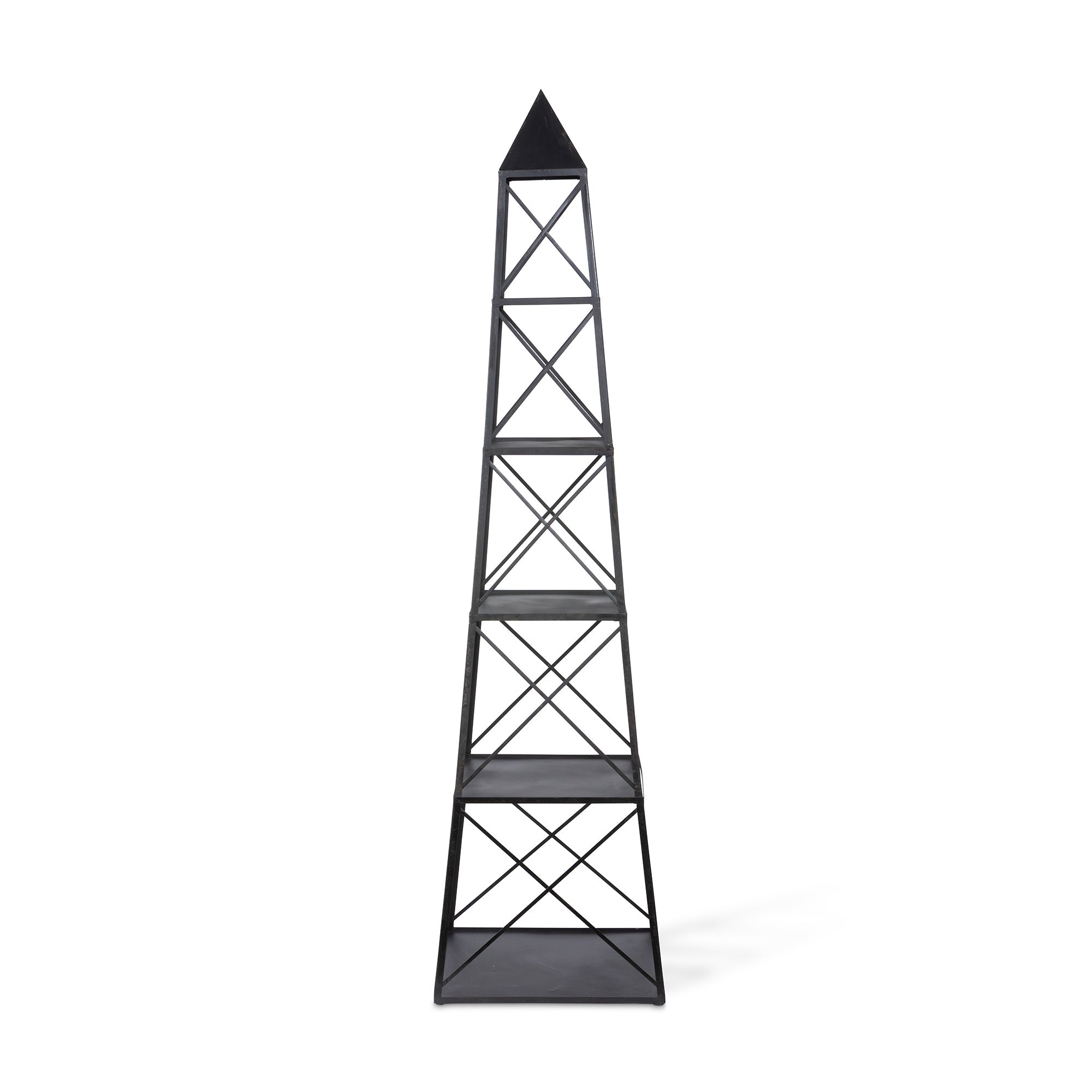 Park Hill Collection Stackable Antique Black Obelisk - Versatile Iron Display Shelf with Unique Tiers for Stylish Storage - EGG30253