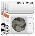 Pioneer Quad Split 36000 BTU 3-Ton Quantum Ultra Wi-Fi 22.5 SEER Energy-Star Multi (4) Zone Wall Mount Air Conditioner Heat Pump 230-Volt - WYT040GLSI24M4-9W-9W-9W-9W