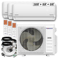 Pioneer Triple Split 36000 BTU 3-Ton Quantum Ultra Wi-Fi 22.5 SEER2 Energy-Star Multi (3) Zone Wall Mount Air Conditioner Heat Pump 230-Volt - WYT040GLSI24M4-18W-9W-9W