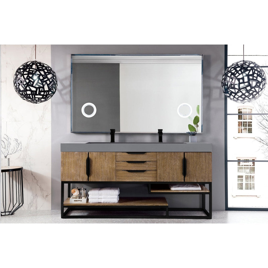 James Martin Vanities Columbia 72" Double Vanity - 388-V72D-AGR-MB-DGG