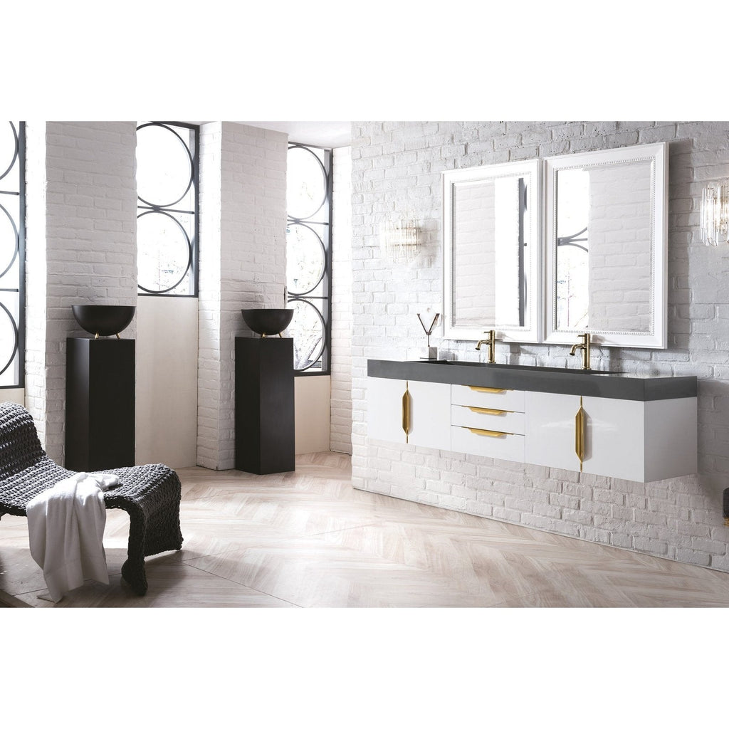 James Martin Vanities Mercer Island 72" Double Vanity - 389-V72D-AGR-G-DGG